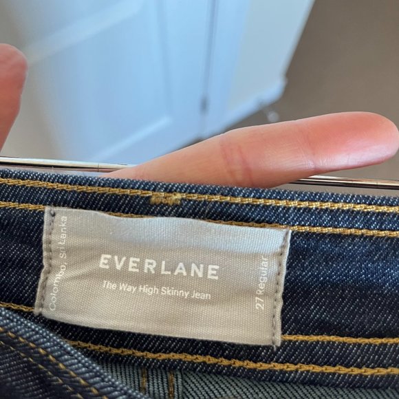 Everlane Way-High Clean Front Skinny Jean (Dark Indigo) - Picture 3 of 5